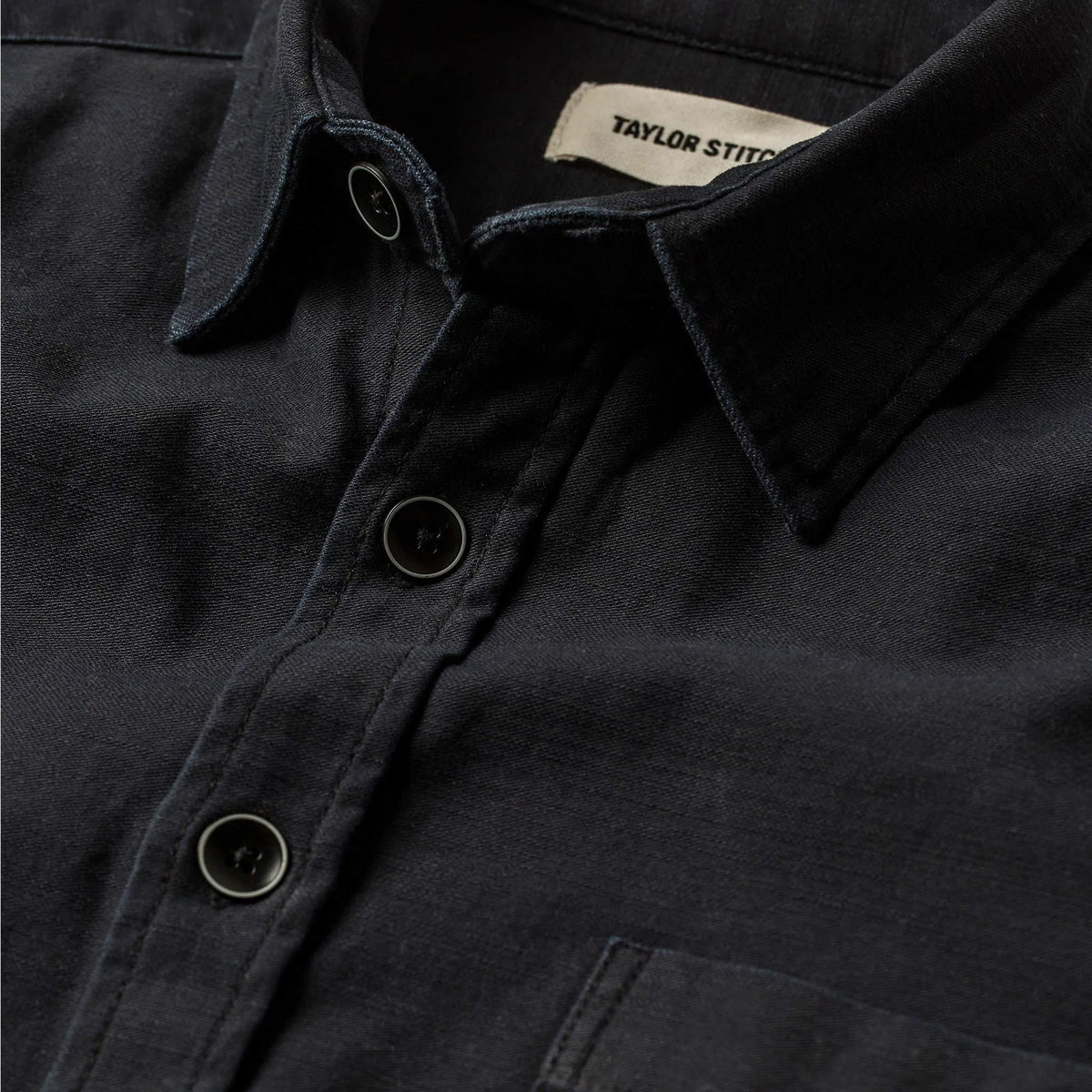 The Mechanic Shirt in Black Reverse Sateen