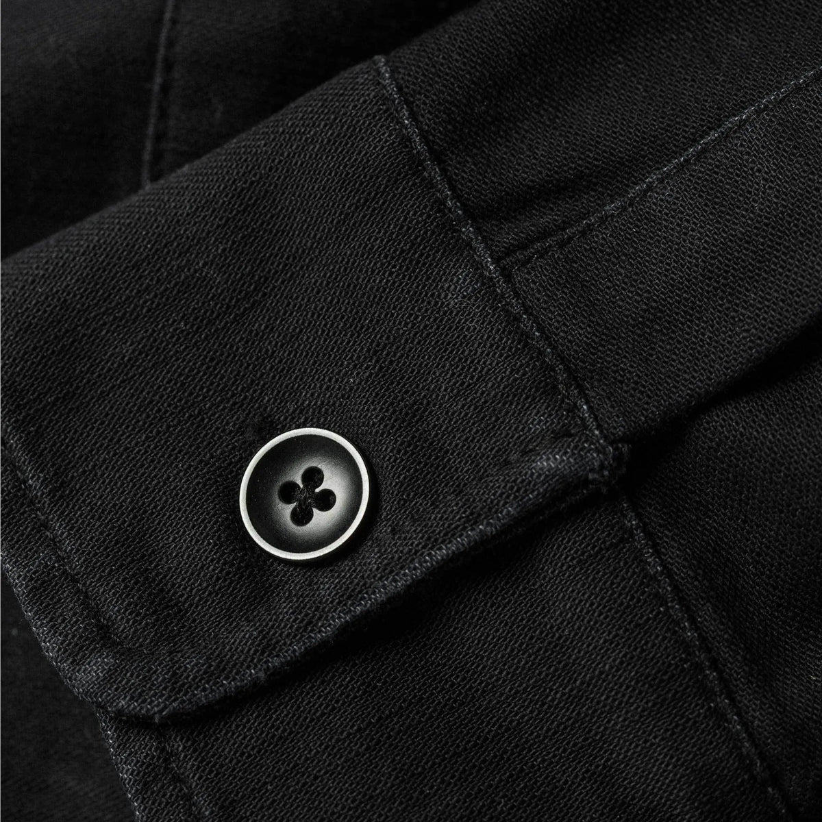 The Mechanic Shirt in Black Reverse Sateen