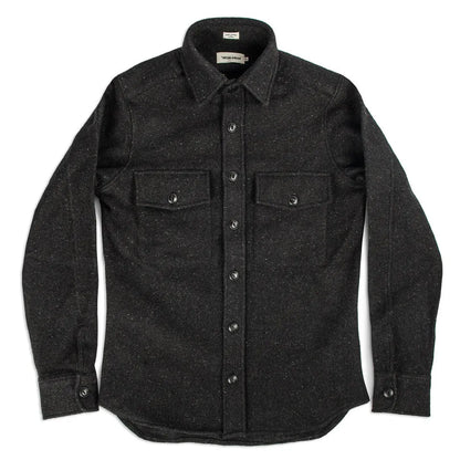 The Maritime Shirt Jacket in Charcoal Donegal Wool