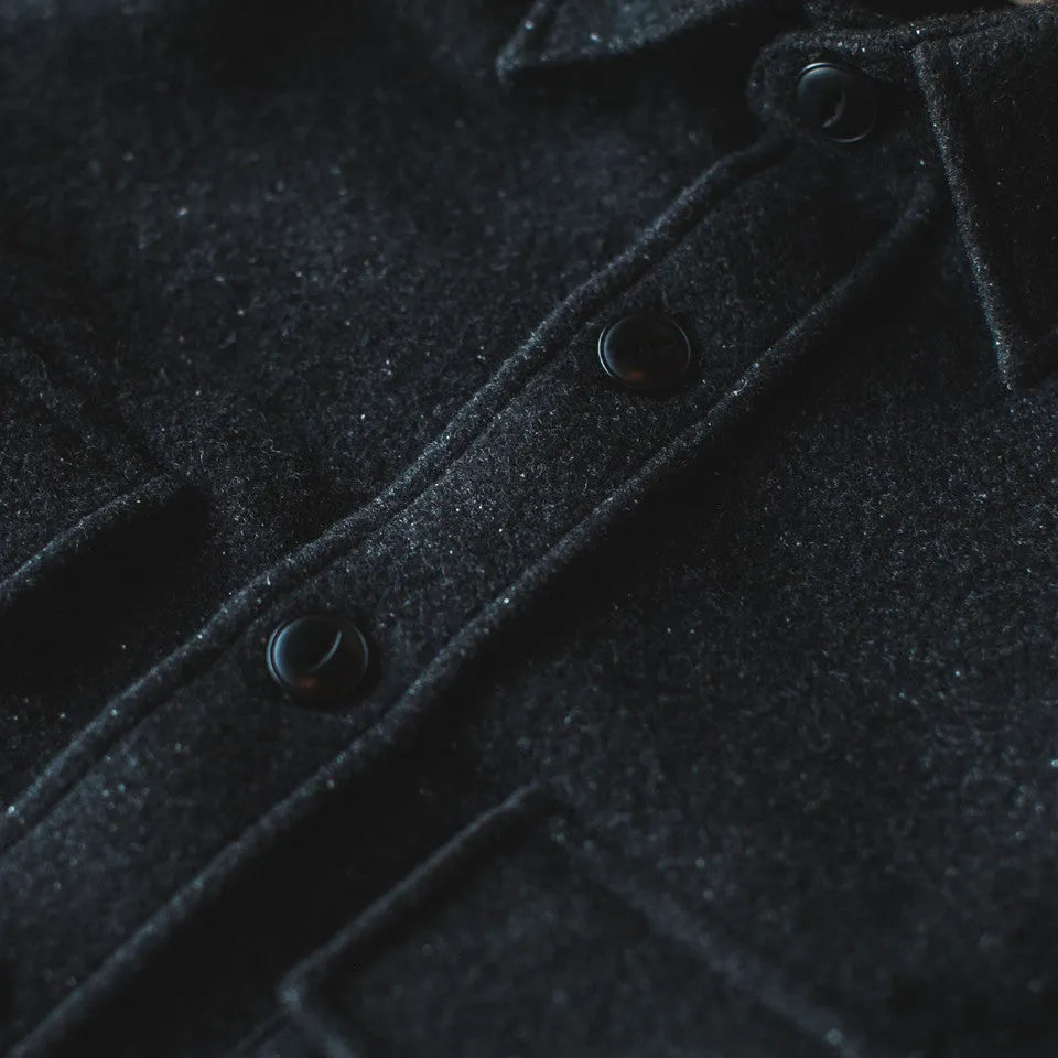 The Maritime Shirt Jacket in Charcoal Donegal Wool