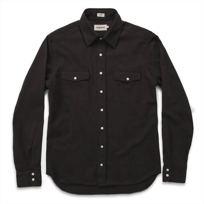 The Glacier Shirt in Sea Washed Black Twill