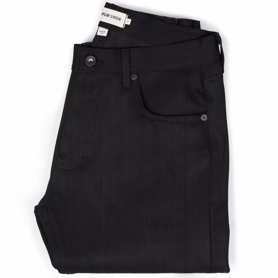 The Slim Jean in Shuttle Loomed Italian Selvage Black Denim