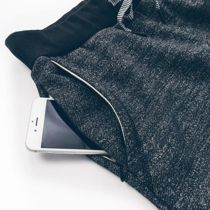 The Travel Pant in Charcoal Fleck Fleece