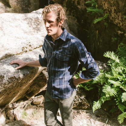 The Crater Shirt in Navy & Charcoal Plaid