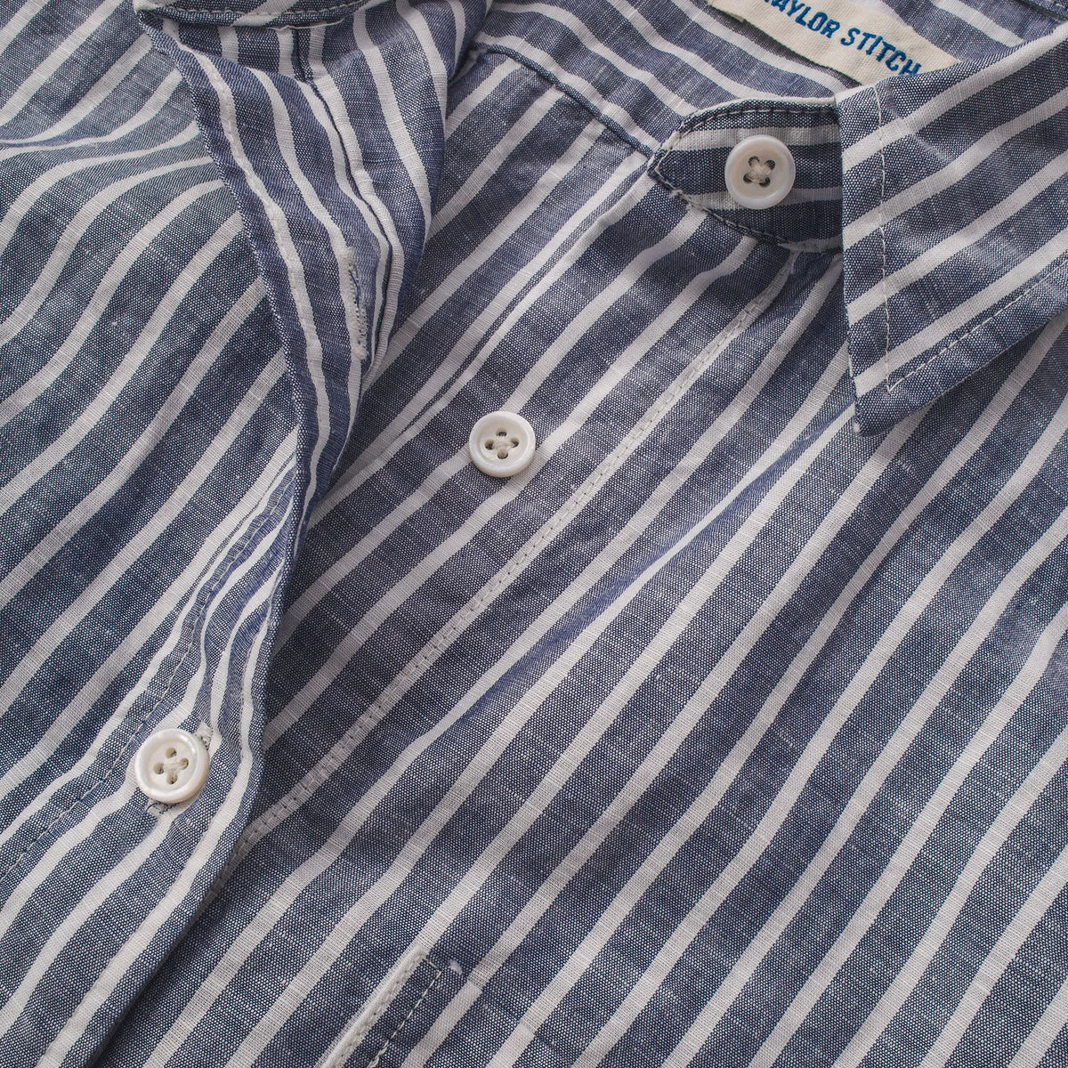 The Riley Dress in Indigo Stripe
