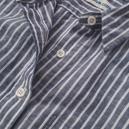 The Riley Dress in Indigo Stripe
