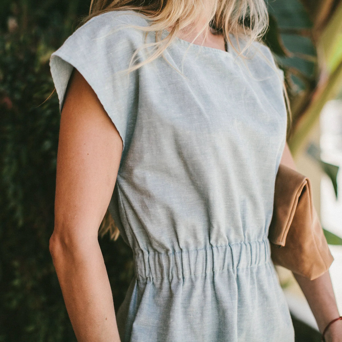 The Mira Dress in Seafoam Cotton Linen