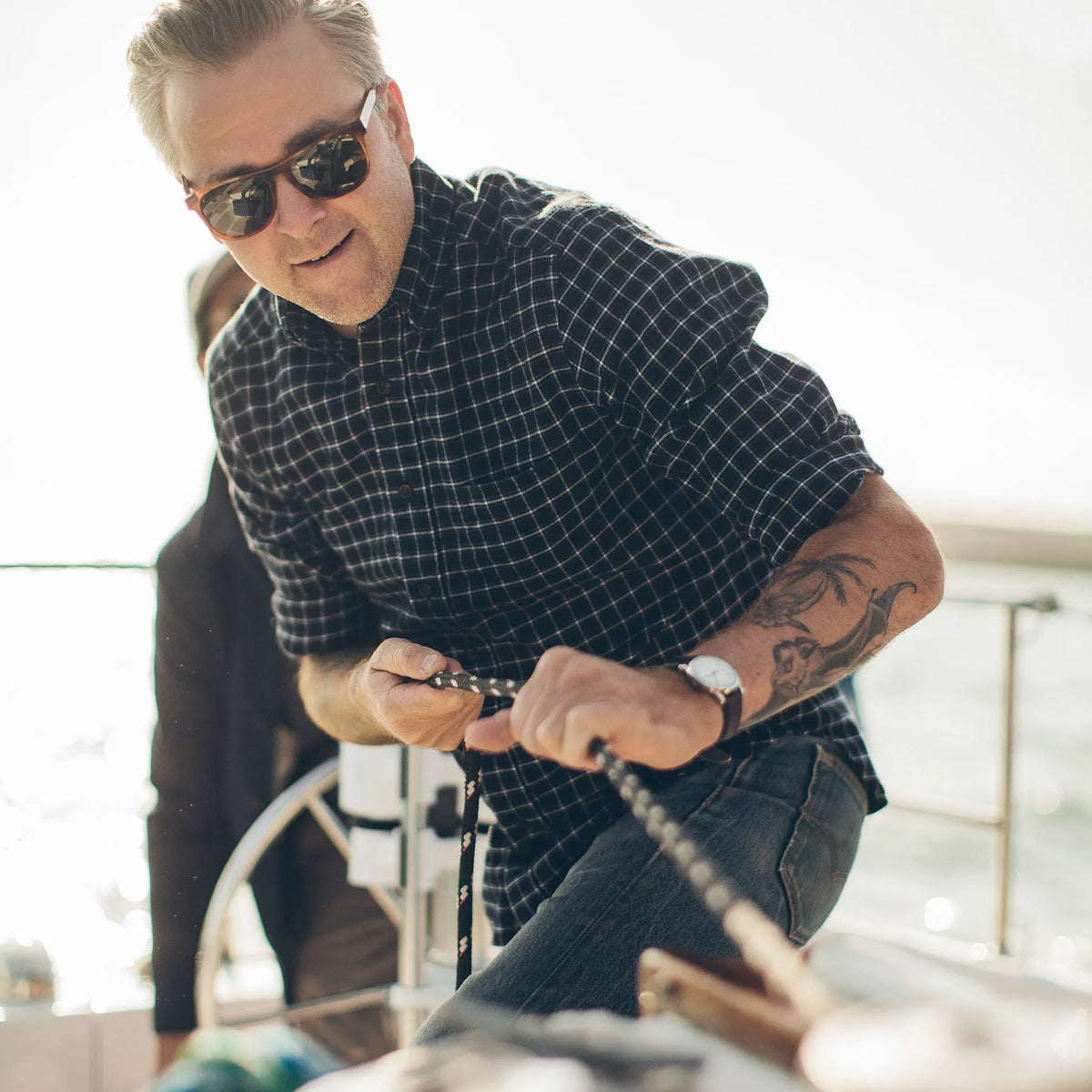 The Jack in Brushed Navy Plaid Flannel