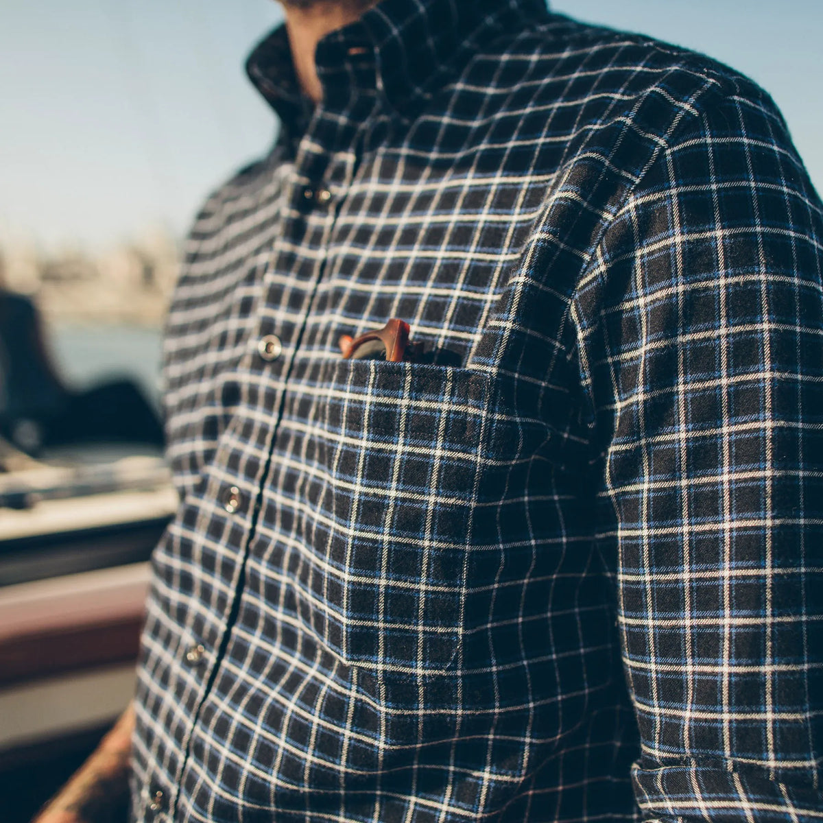 The Jack in Brushed Navy Plaid Flannel