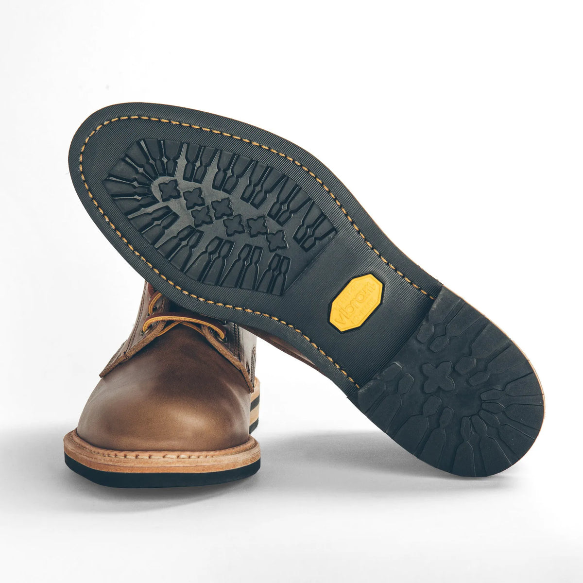 The Plain Toe Moto Boot in Natural Chromexcel - Extra Widths