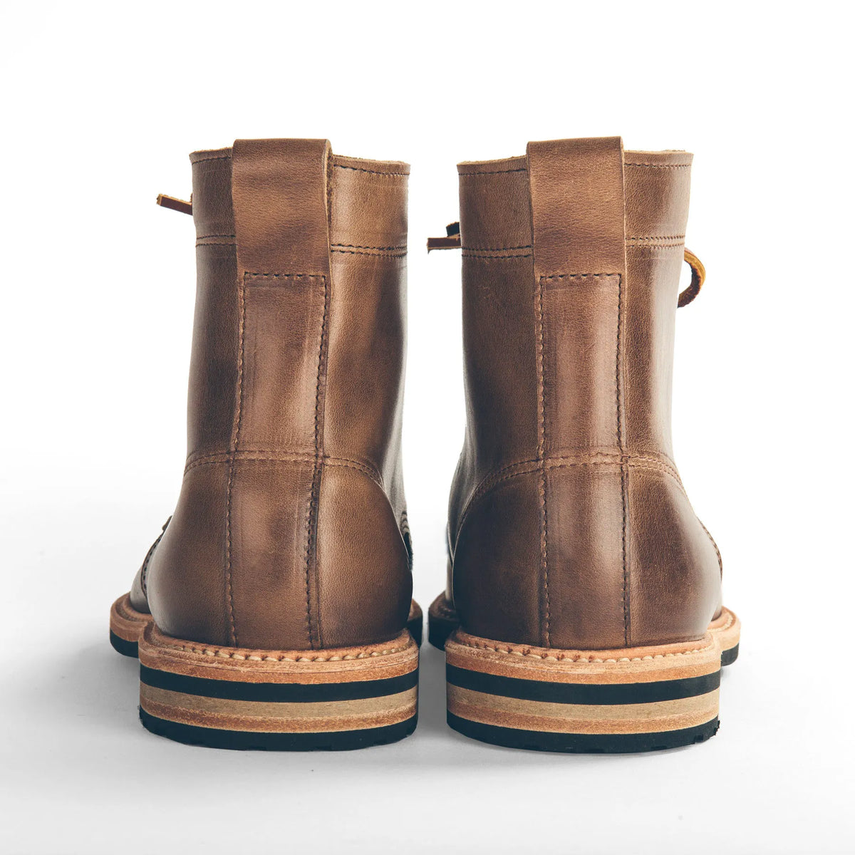 The Plain Toe Moto Boot in Natural Chromexcel