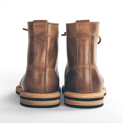 The Plain Toe Moto Boot in Natural Chromexcel
