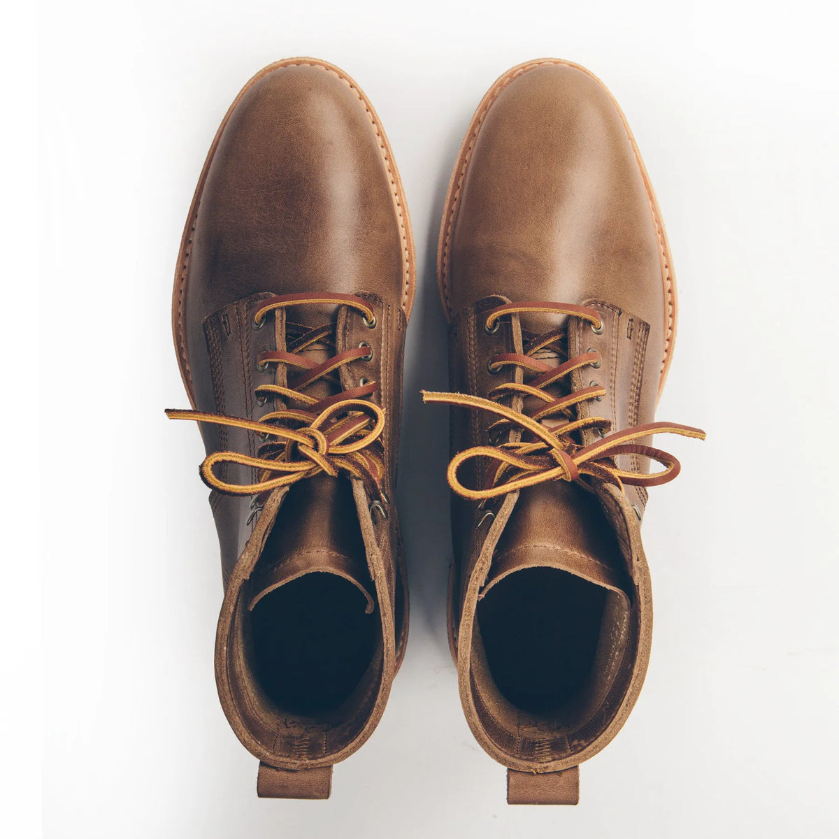 The Plain Toe Moto Boot in Natural Chromexcel - Extra Widths