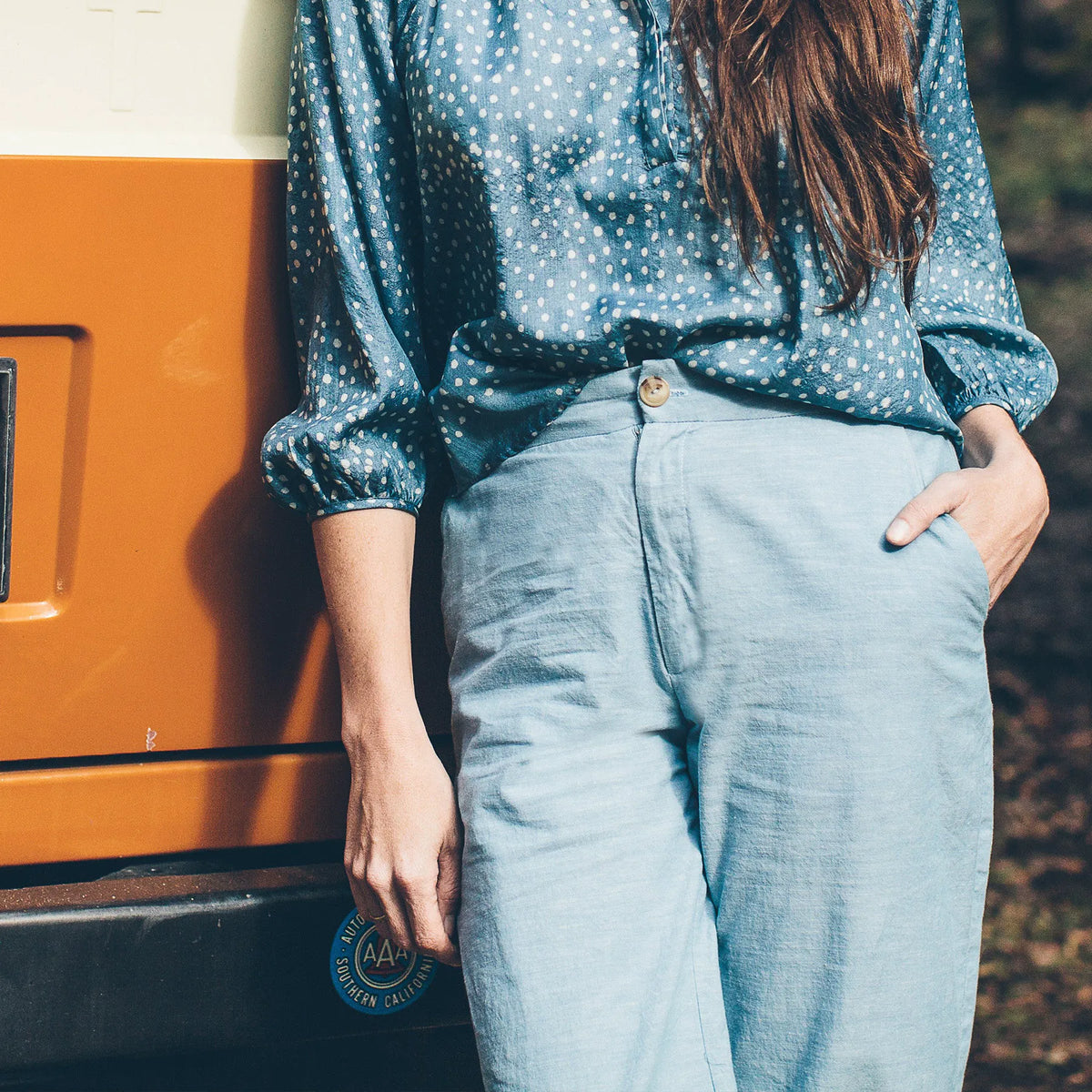 The Greenwich Pant in Washed Chambray