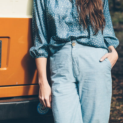 The Greenwich Pant in Washed Chambray