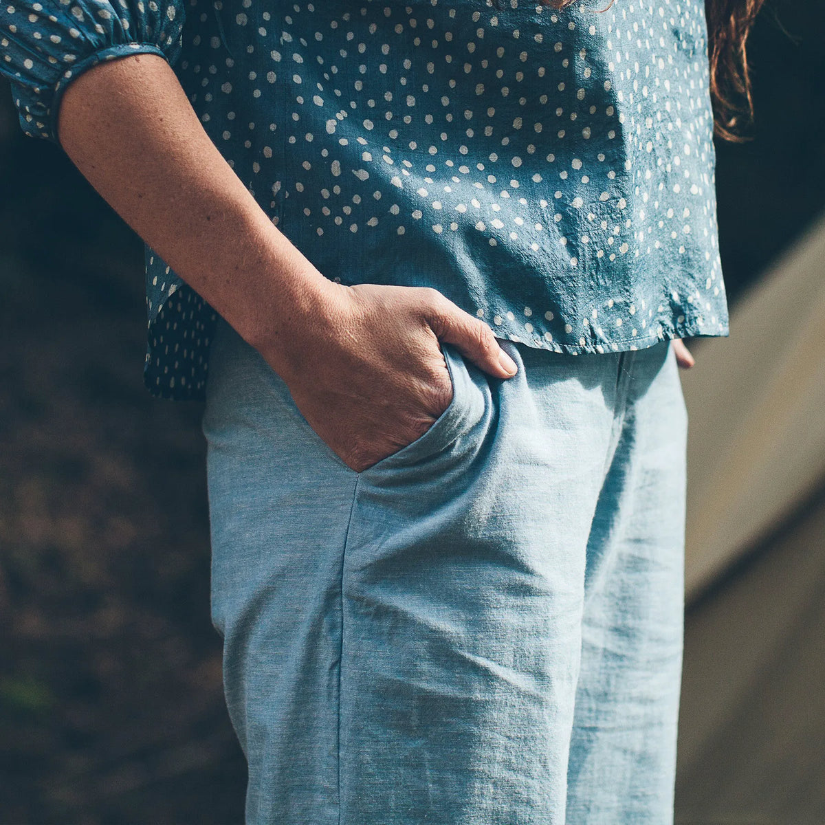 The Greenwich Pant in Washed Chambray