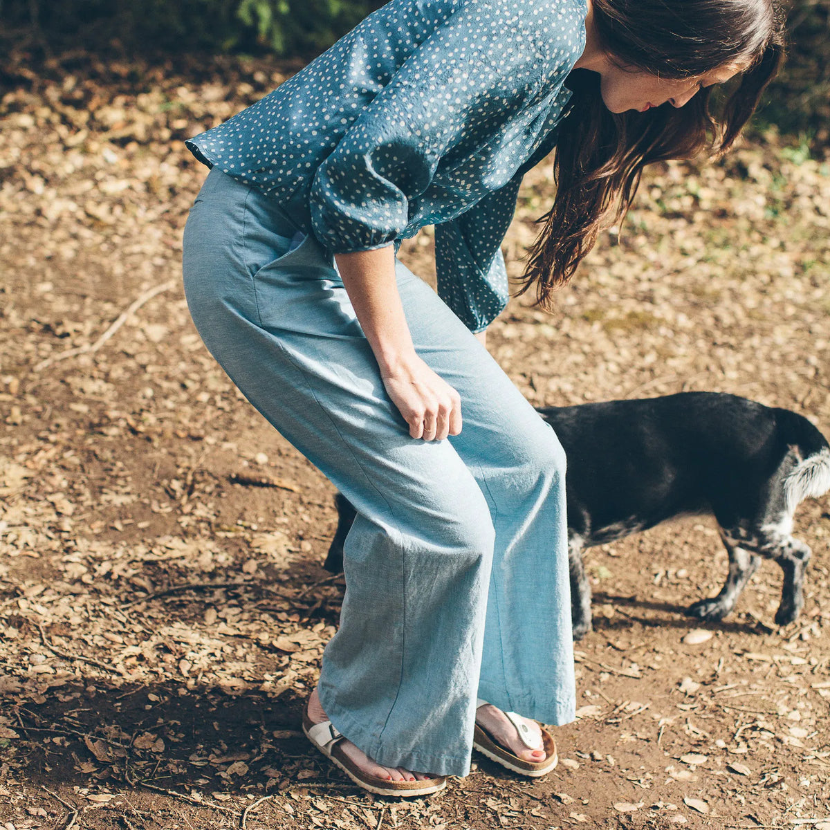 The Greenwich Pant in Washed Chambray