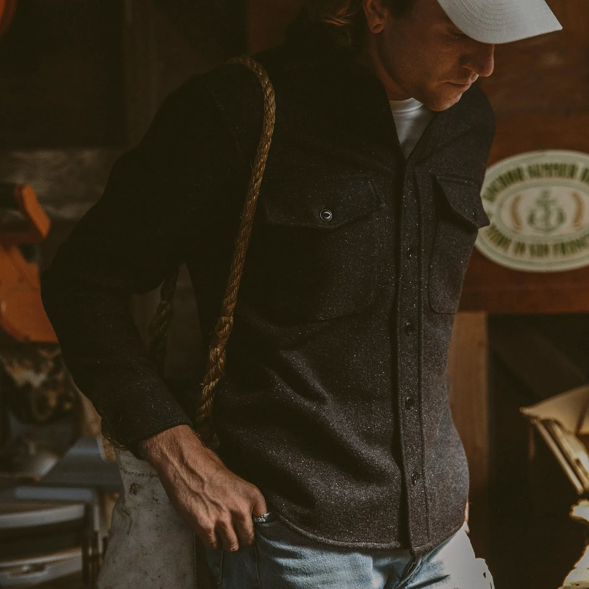 The Maritime Shirt Jacket in Charcoal