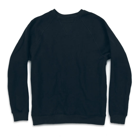 The Merino Crewneck in Black Fleece