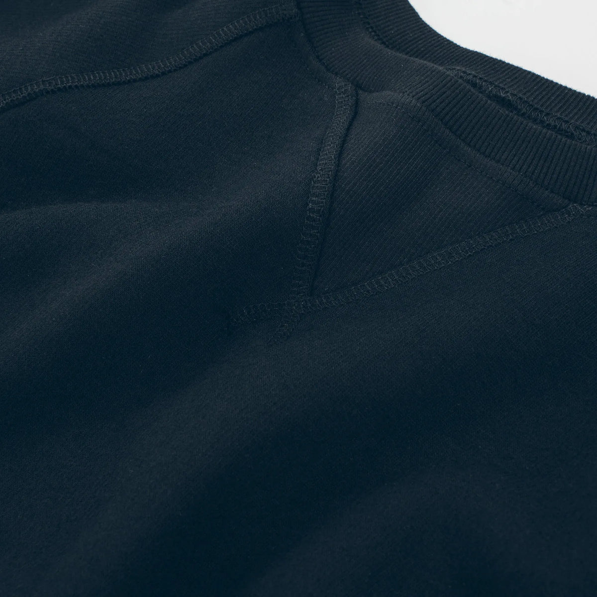 The Merino Crewneck in Black Fleece