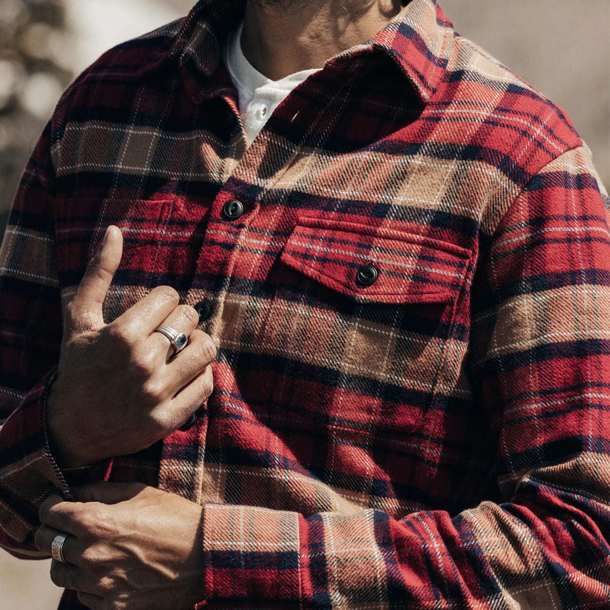 The Crater Shirt in Cardinal Check