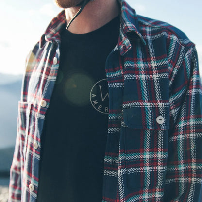 The Triple Needle Moto Utility Shirt in Navy