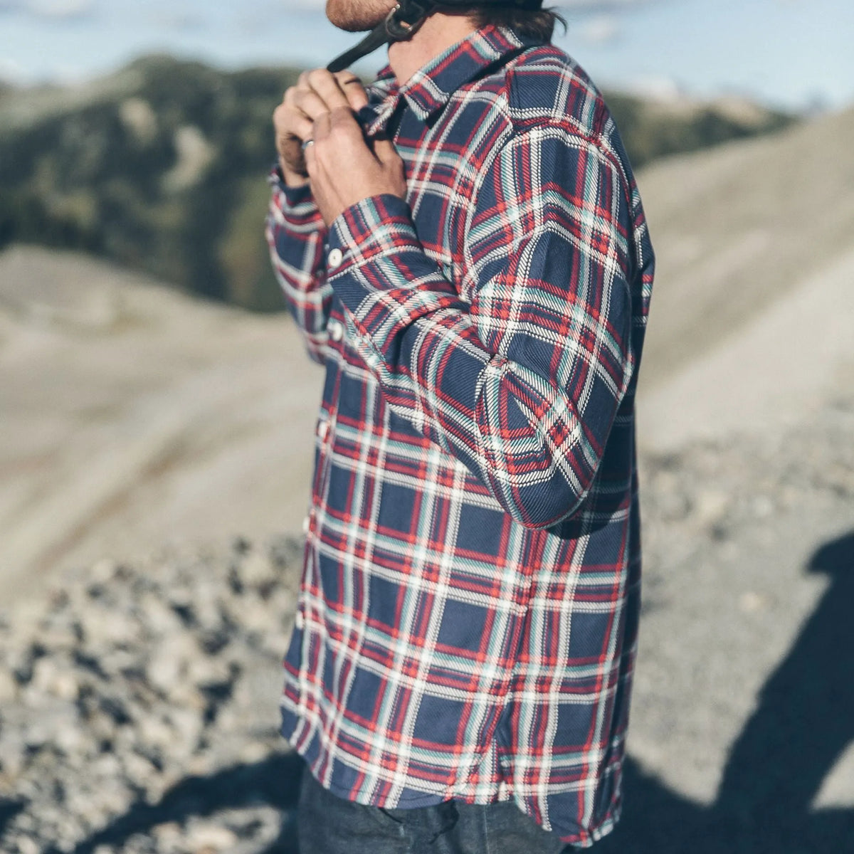 The Triple Needle Moto Utility Shirt in Navy