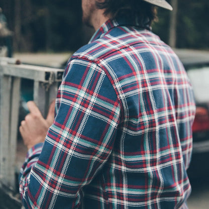 The Triple Needle Moto Utility Shirt in Navy