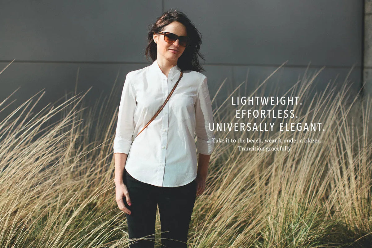The Caroline in White Chambray