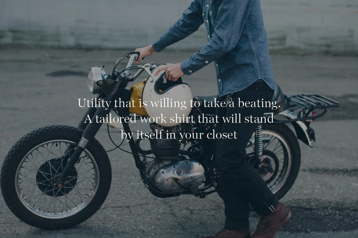 Indigo Jacquard Dot Utility Shirt