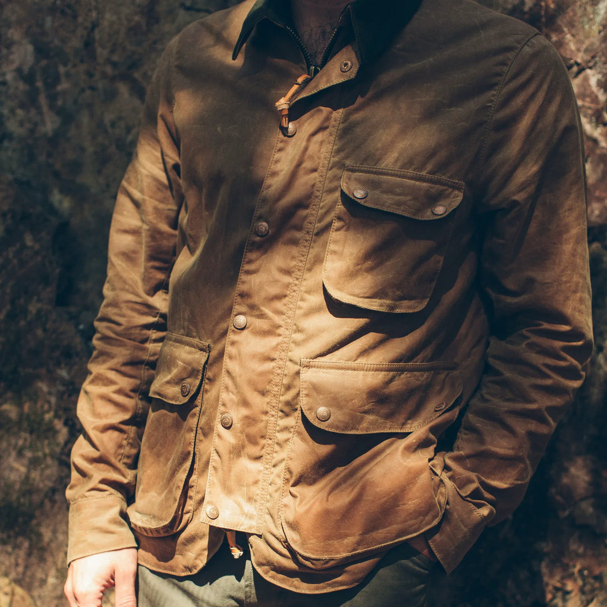 The Rover Jacket in Field Tan Waxed Canvas