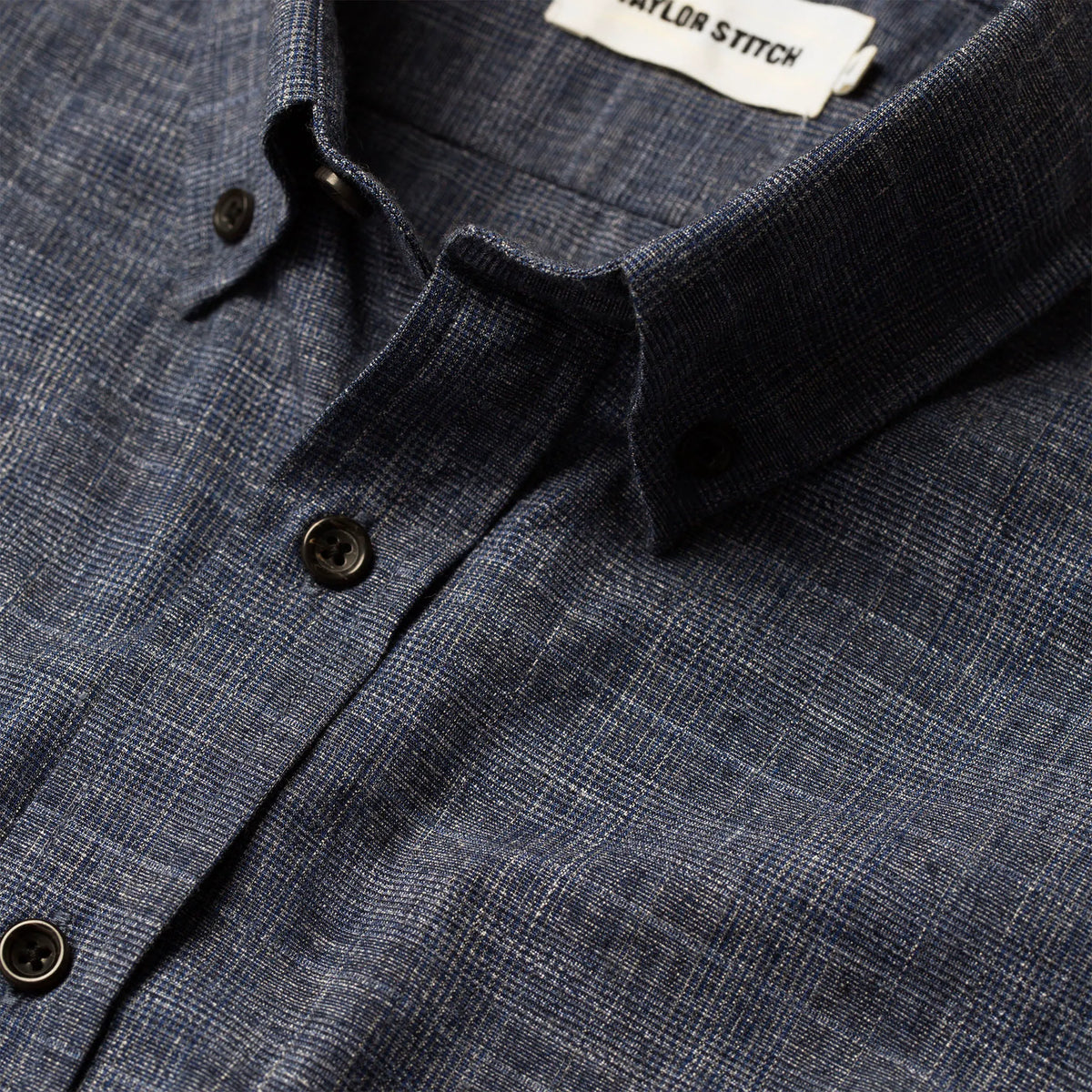 The Short Sleeve Jack in Navy Slub Glen Plaid