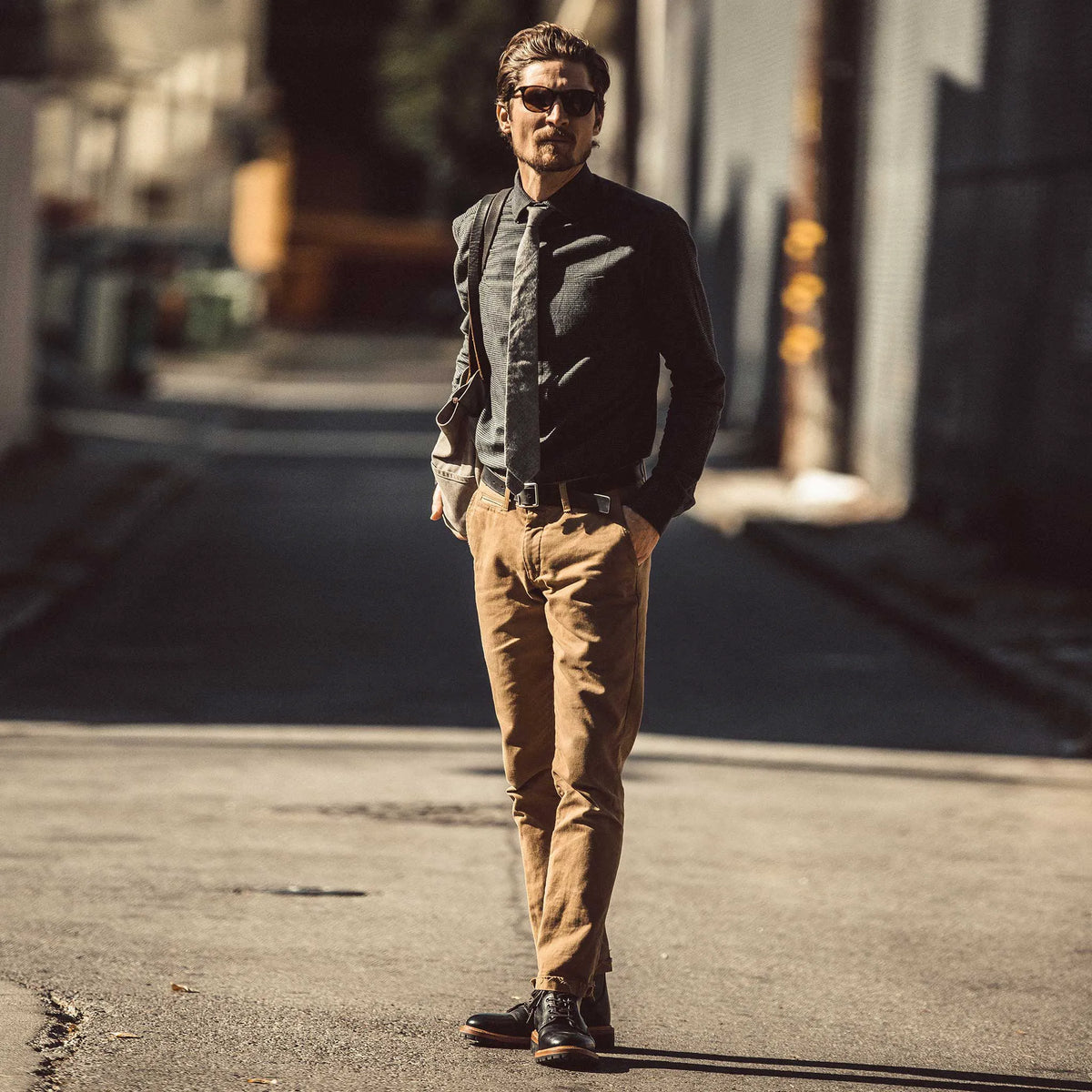 The Hyde in Charcoal Brushed Houndstooth