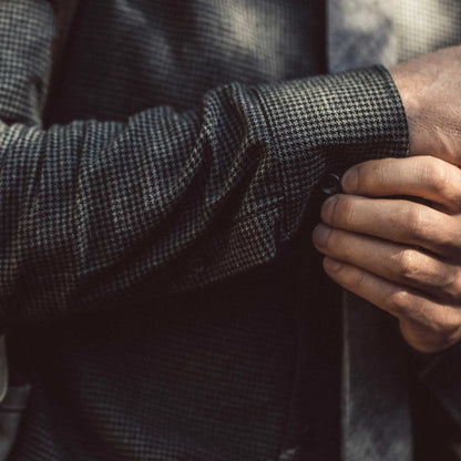 The Hyde in Charcoal Brushed Houndstooth