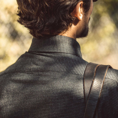 The Hyde in Charcoal Brushed Houndstooth
