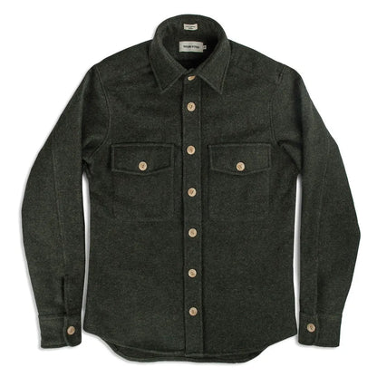 The Maritime Shirt Jacket in Moss Donegal Wool