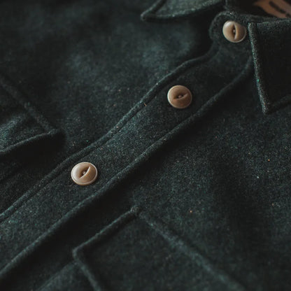 The Maritime Shirt Jacket in Moss Donegal Wool