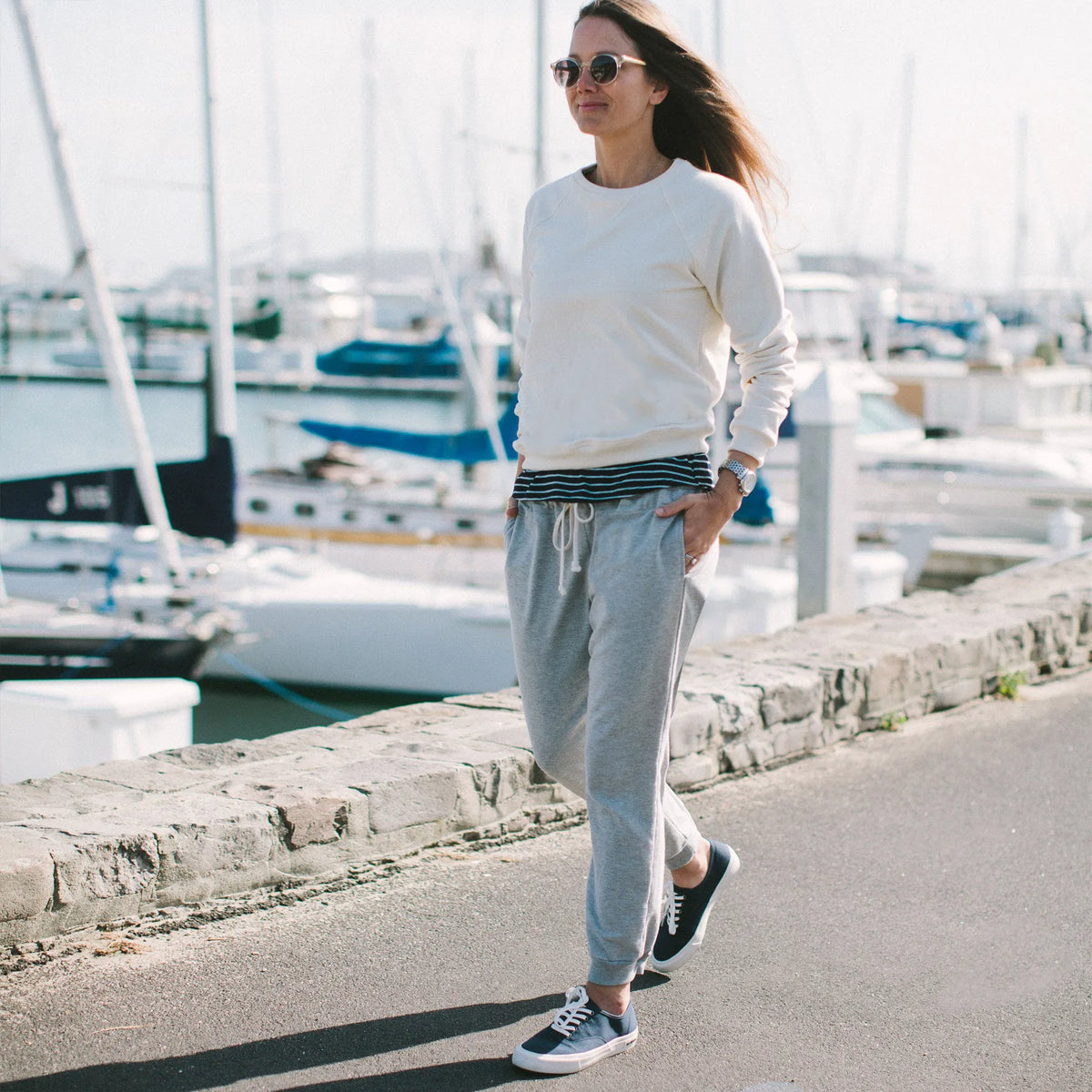 The Weekend Pant in Heather Grey