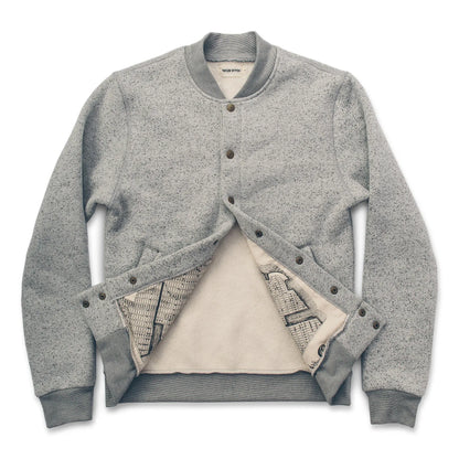 The Bomber in White Fleck Fleece