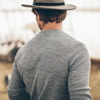 The Henley in Ash Merino Waffle