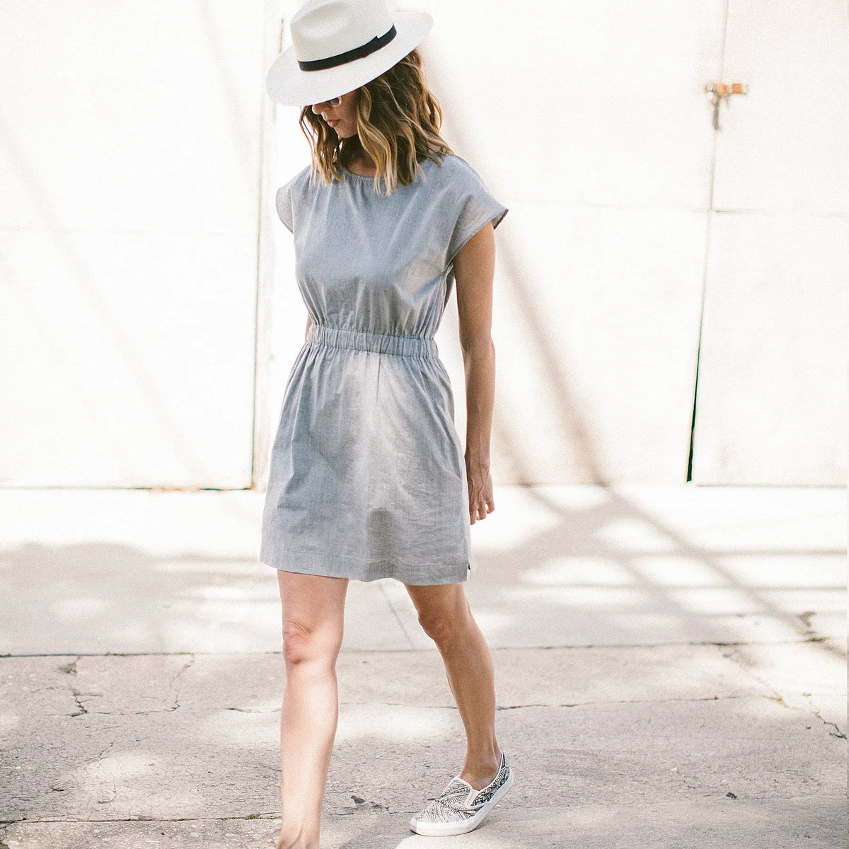 The Mira Dress in Charcoal Cotton