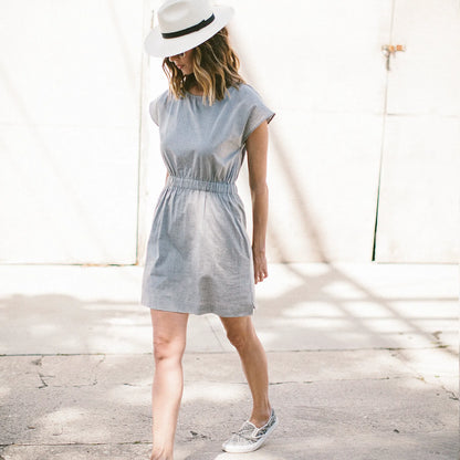 The Mira Dress in Charcoal Cotton