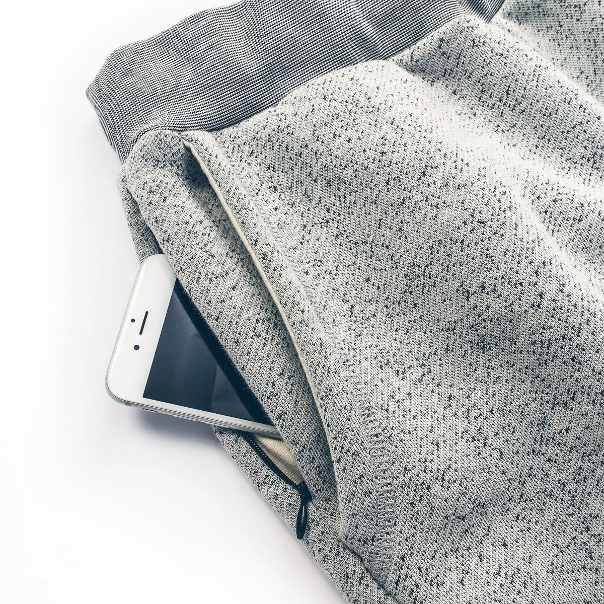 The Travel Pant in White Fleck Fleece