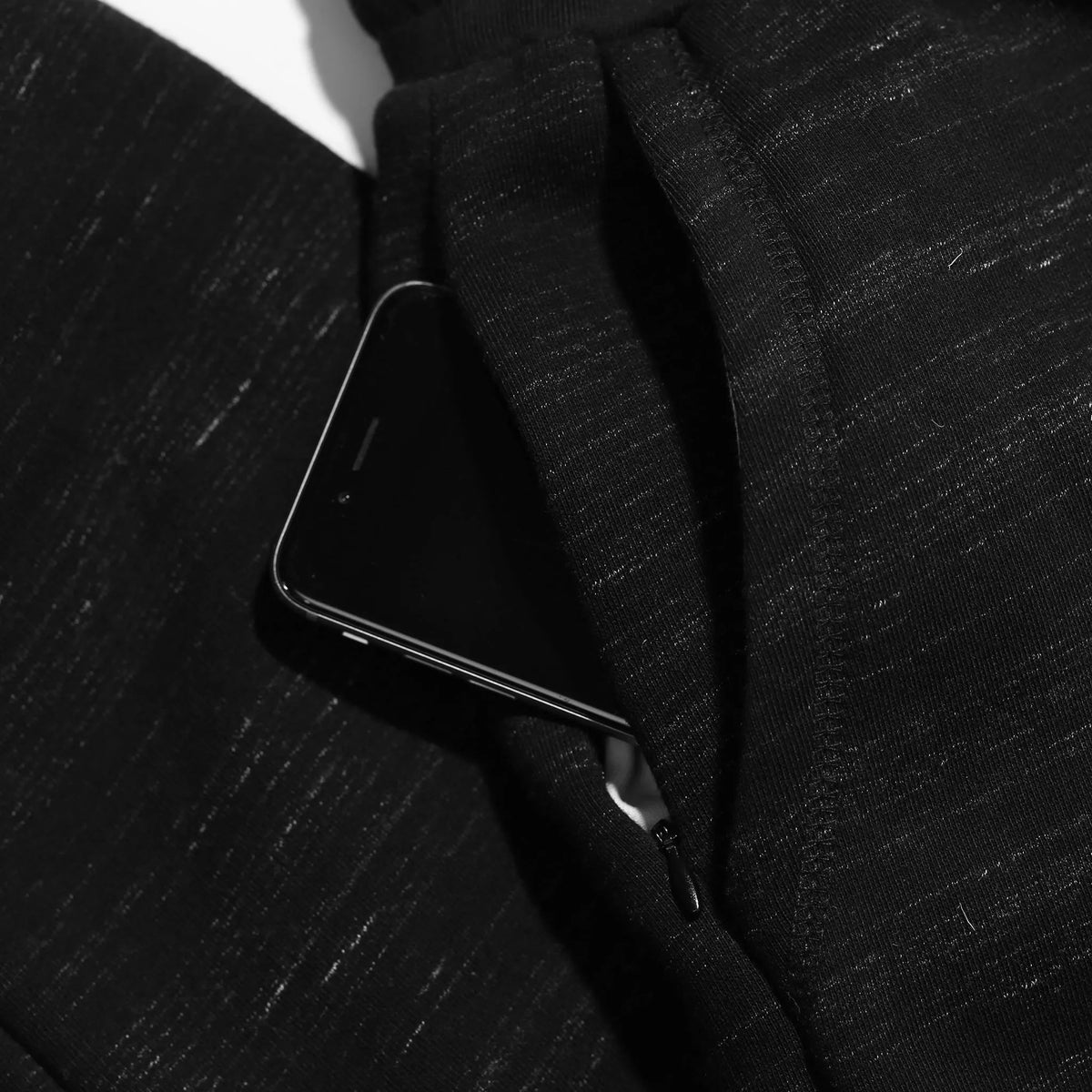 The Travel Pant in Black Fleece