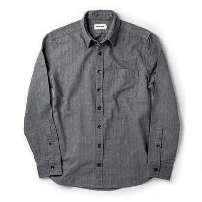 The Mechanic Shirt in Slate Herringbone