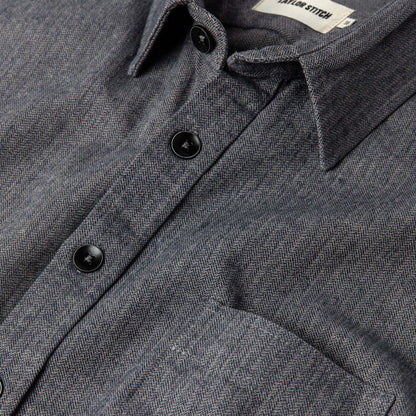 The Mechanic Shirt in Slate Herringbone