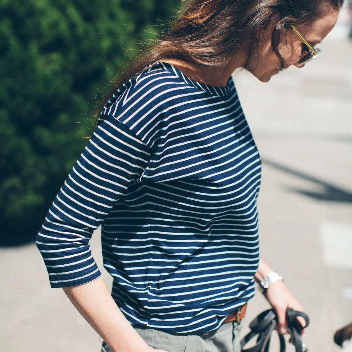 The Paige in Indigo & White Stripe
