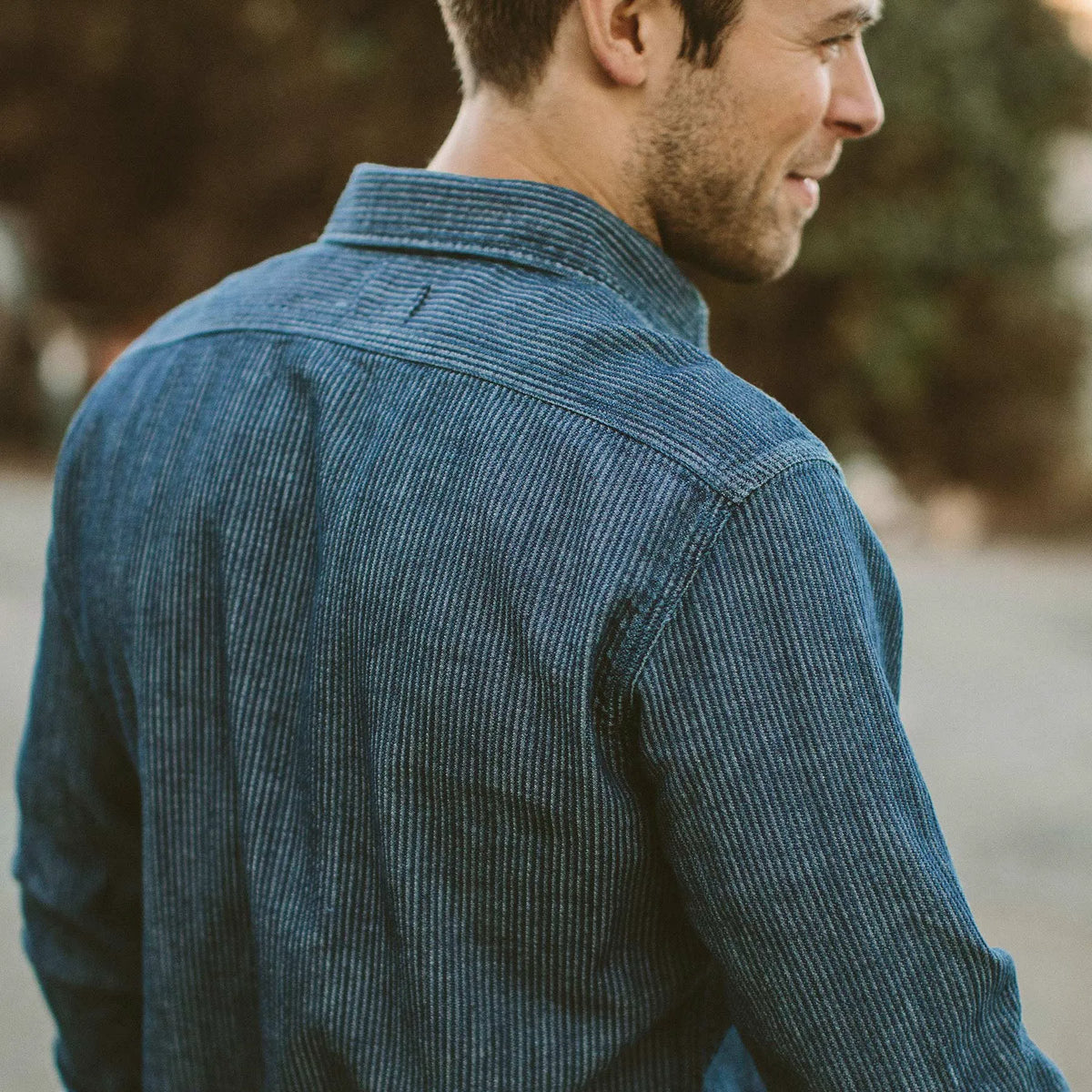 The Utility Shirt in Cone Mills Corded Indigo