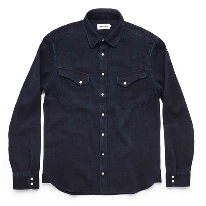 The Western Shirt in Indigo Crepe