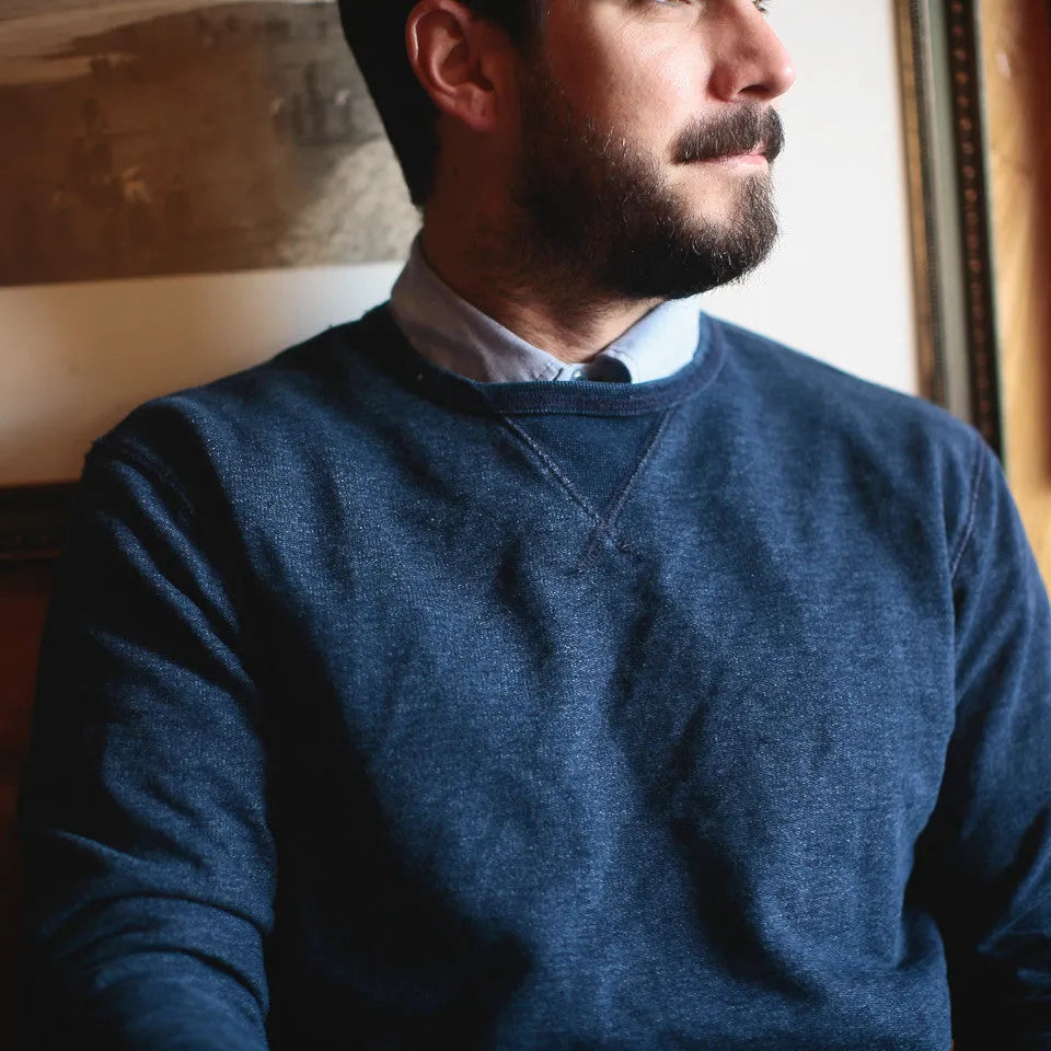 The Crewneck Sweatshirt in Sea Washed Indigo